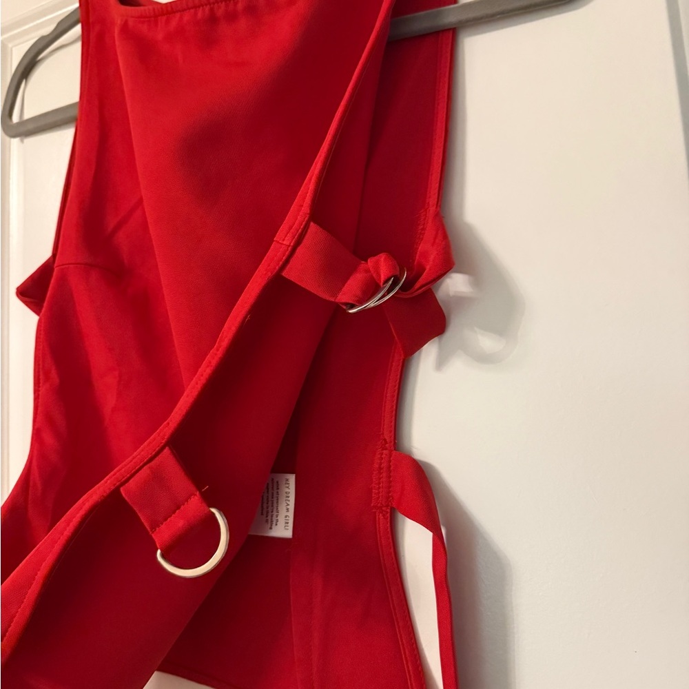 Peppermayo Red Side-Tie Tank Top - Picture 2 of 3